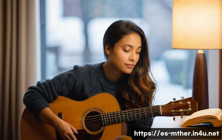 음악테라피사 업무일지 작성법 - **Prompt:** A female music therapist, in her late 30s, with a warm and empathetic expression, sits c...