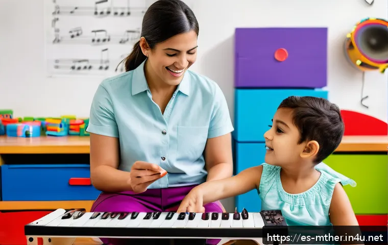 음악테라피사 연봉 정보와 변화 - A professional Hispanic music therapist in a bright, modern therapy room in Mexico City, wearing sma...
